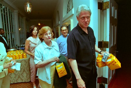 President Bill Clinton at a movie screening outside the Family Theatre of the White House (23)