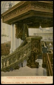 Preekstoel met Noorderdwarsschip in de Nieuwe Kerk, Dam 12, Afb PBKD00389000002