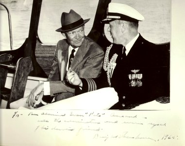 President Dwight D. Eisenhower and his Naval Aide, Capt. E. P. Aurand, USN