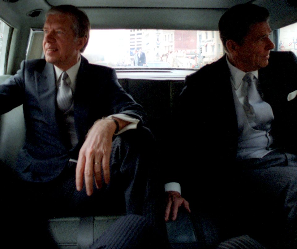 President Elect Ronald Reagan and President Jimmy Carter (cropped)