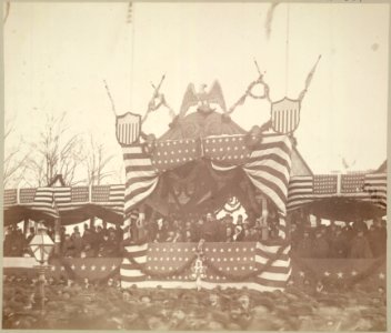 President Garfield in reviewing stand, viewing inauguration ceremonies, March 4, 1881 LCCN00650941
