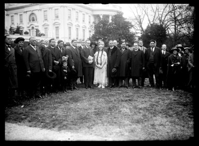 President Coolidge and group outside White House, Washington, D.C. LCCN2016887025 photo