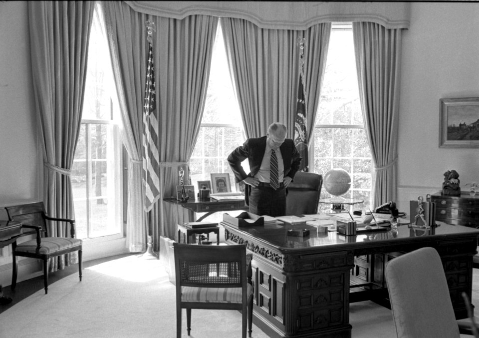 President Gerald Ford at his desk