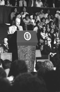 President Gerald Ford declares that the Vietnam War “is finished as far as America is concerned”