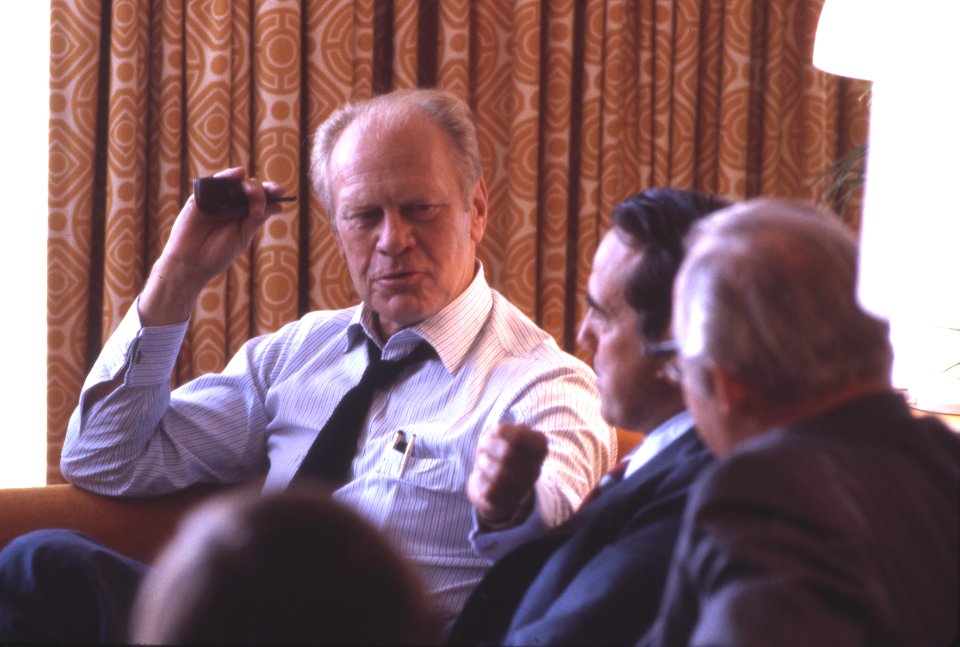 President Gerald Ford makes a decision not to run as Ronald Reagan’s vice presidential running mate at the Republican National Convention in Detroit photo