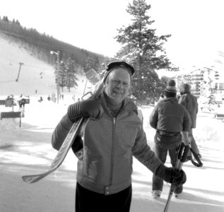 President Gerald Ford skis on Vail Mountain