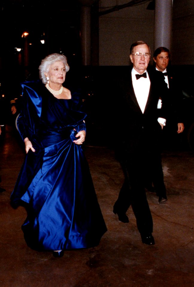 President George H. W. Bush and Mrs. Barbara Bush Attend the Inaugural Ball at the DC Armory
