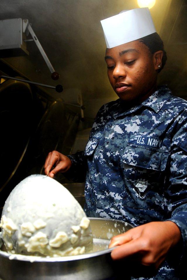 Preparing chowder 120921-N-EC099-037