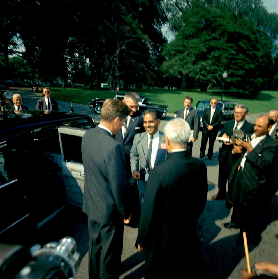 President John F. Kennedy and President Dr. Sarvepalli Radhakrishnan of India Visit with the Press