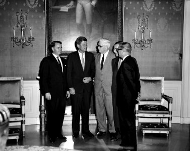 President John F. Kennedy at Congressional coffee hour