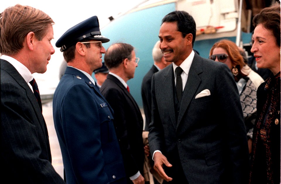 President Hussain Mohammad Ershad of Bangladesh arrives for a state visit