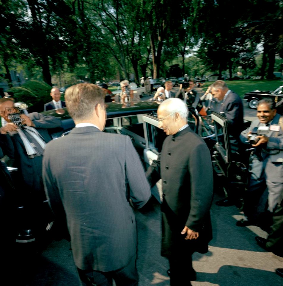 President John F. Kennedy Bids Farewell to President Dr. Sarvepalli Radhakrishnan of India (2)