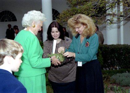 President and Mrs. Bush Participate in a the Presentation of Shamrocks in Honor of St. Patrick's Day