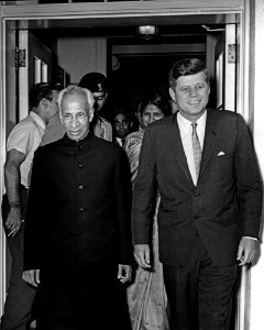 President John F. Kennedy and President Dr. Sarvepalli Radhakrishnan of India Exit White House