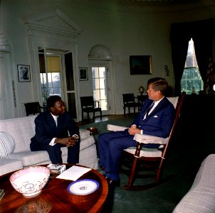 President John F. Kennedy meets with Ambassador of the Central African Republic, Jean-Pierre Kombet