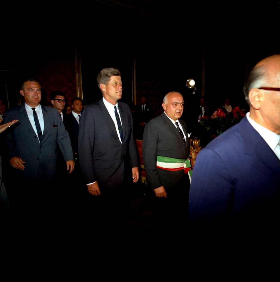 President John F. Kennedy at City Hall in Rome, Italy