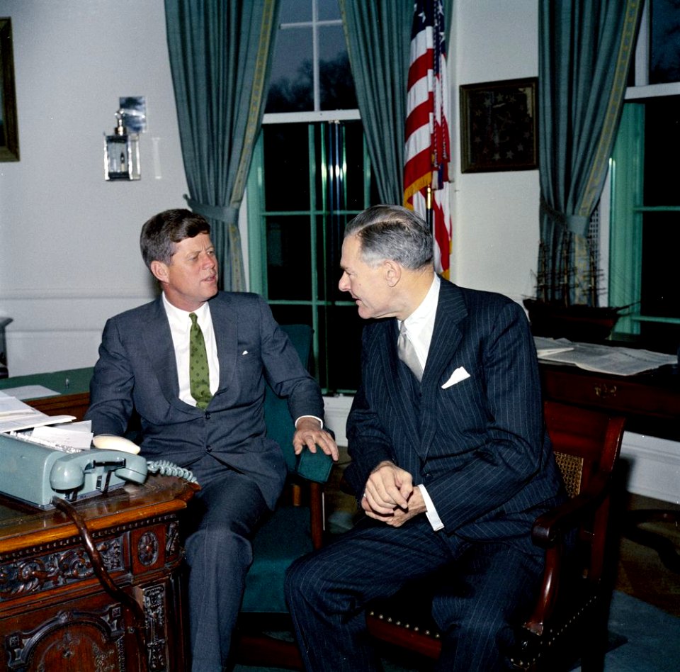 President John F. Kennedy meets with Henry Cabot Lodge