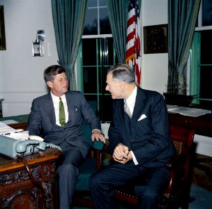 President John F. Kennedy meets with Henry Cabot Lodge