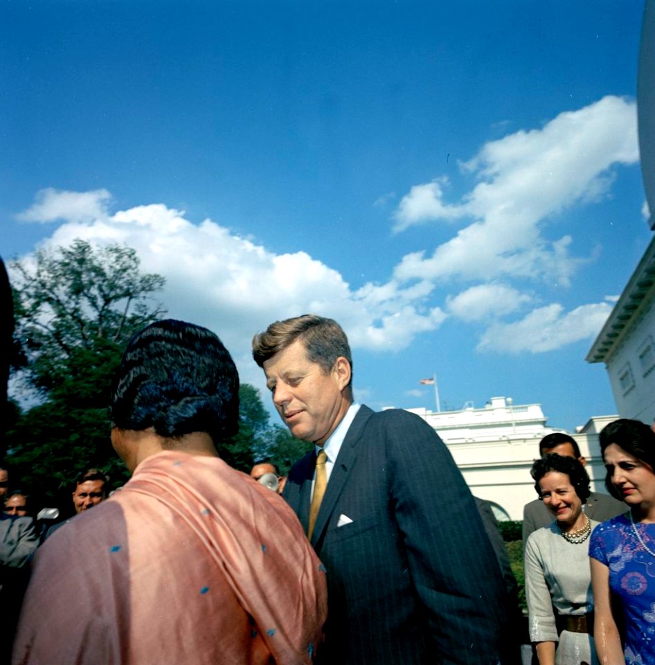 President John F. Kennedy Bids Farewell to Lakshmi N. Menon, Minister of External Affairs of India