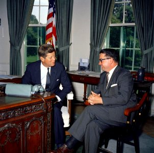 President John F. Kennedy Meets with Patrick J. Lucey, State Democratic Chairman of Wisconsin (01)