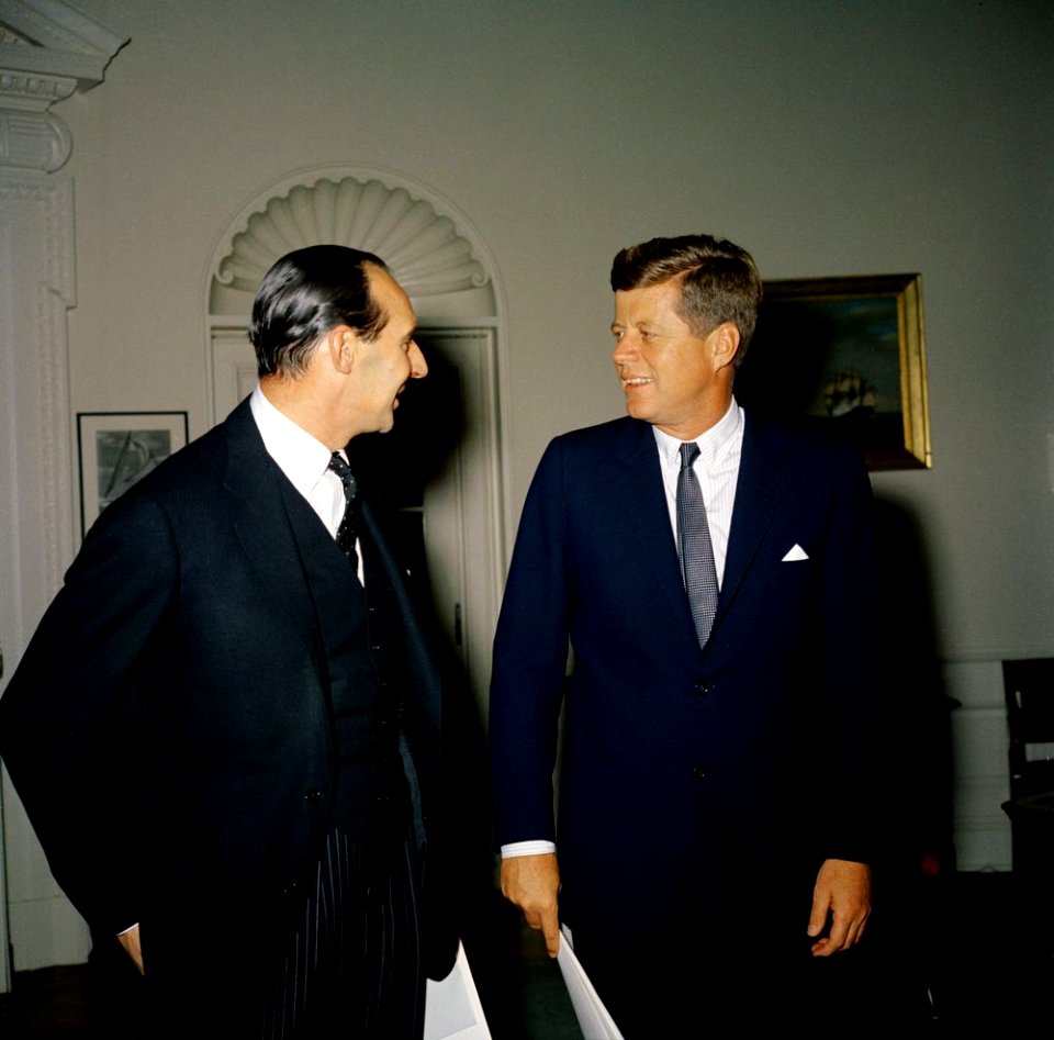 President John F. Kennedy meets with the Ambassador of Great Britain, Sir David Ormsby-Gore