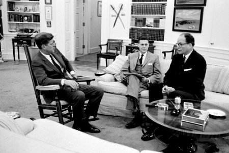 President John F. Kennedy with United States Ambassadors, Thomas S. Estes and Charles F. Darlington (01) photo