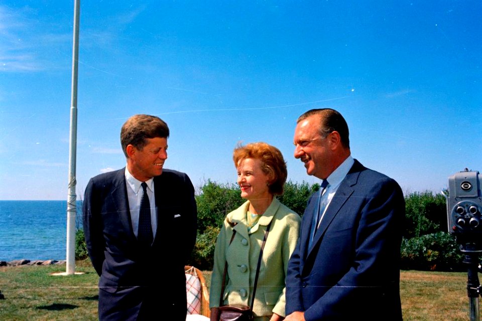 President John F. Kennedy with Walter Cronkite and His Wife, Mary Elizabeth Maxwell Cronkite, at Squaw Island