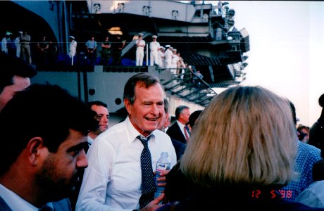 President George HW Bush on the USS Enterprise
