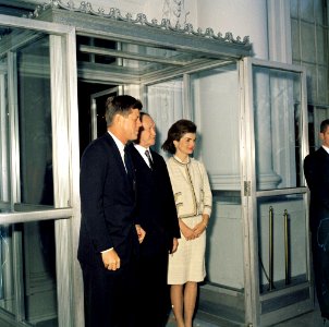 President John F. Kennedy, Chancellor Konrad Adenauer, and First Lady Jacqueline Kennedy (02)