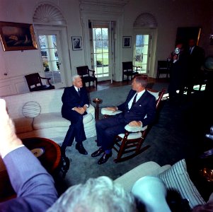 President John F. Kennedy with President-elect of the Dominican Republic, Juan E. Bosch