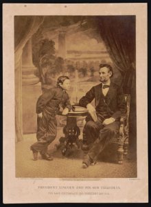 President Lincoln and his son Thaddeus. The last photograph the president sat for - A. Gardner, photographer, Washington. LCCN2002722770