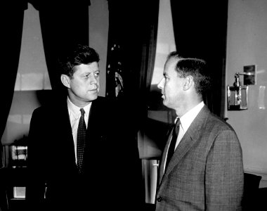 President John F. Kennedy with US Ambassador to Chad, John A. Calhoun
