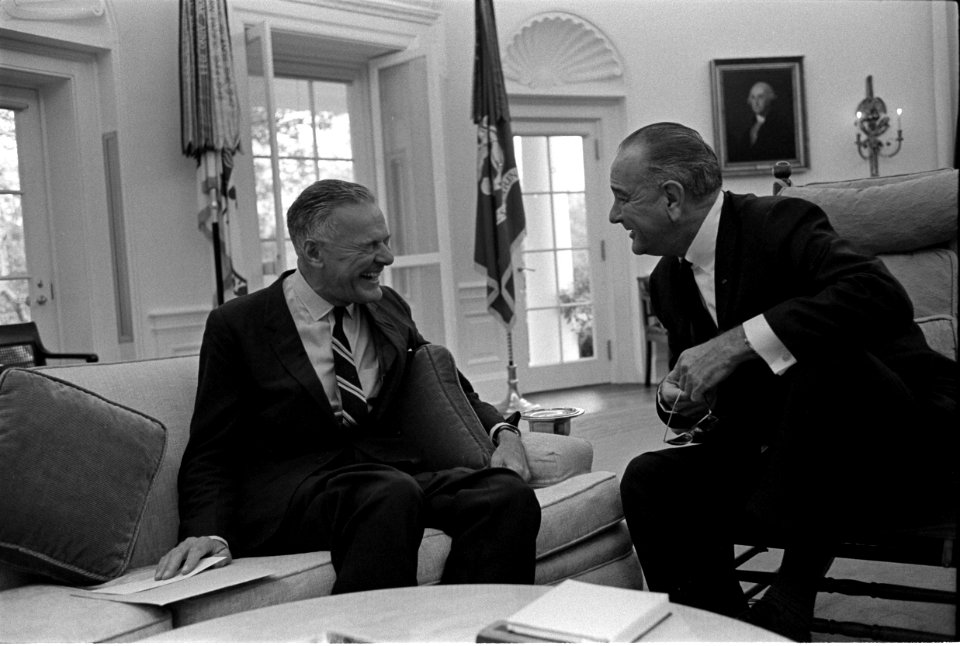 President Lyndon B. Johnson and Henry Cabot Lodge