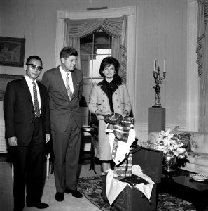 President John F. Kennedy, First Lady Jacqueline Kennedy, and General Chung Hee Park photo