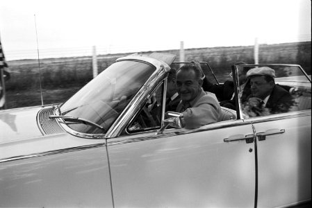 President Johnson drives