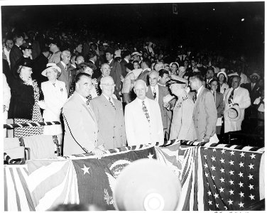 President Harry S. Truman attending a baseball game, Griffith Stadium, Washington, DC - NARA - 199863 photo