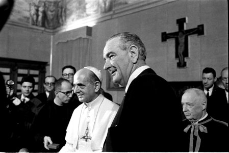 President Lyndon B. Johnson with Pope Paul VI