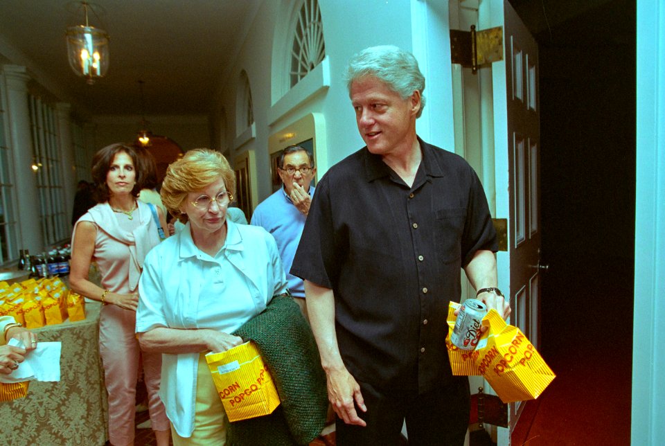 President Bill Clinton at a movie screening outside the Family Theatre of the White House (22)