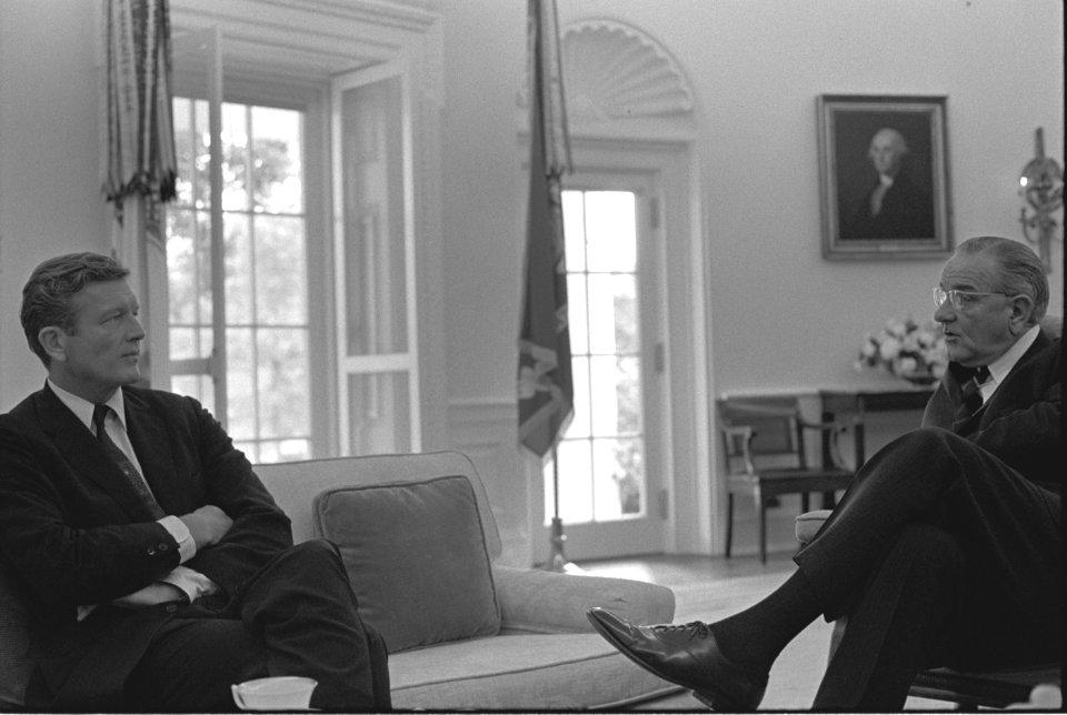 President Lyndon Baines Johnson and Mayor John Lindsay of New York City