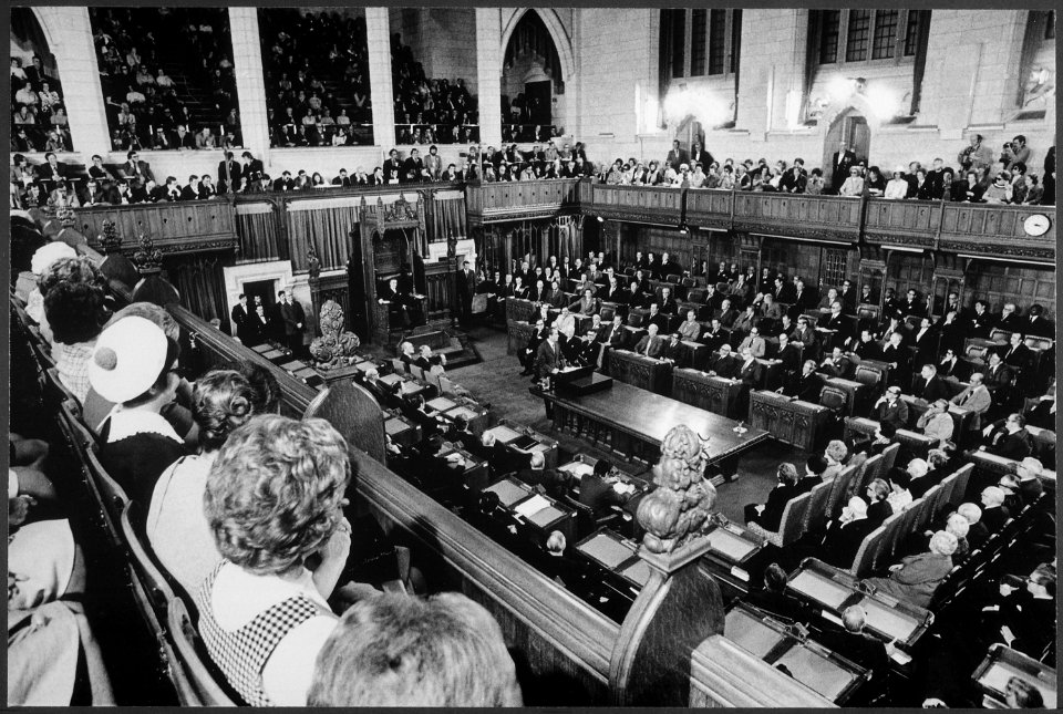 President Nixon Addresses a joint session of the Canadian Parliament, in Ottawa, Canada - NARA - 194761