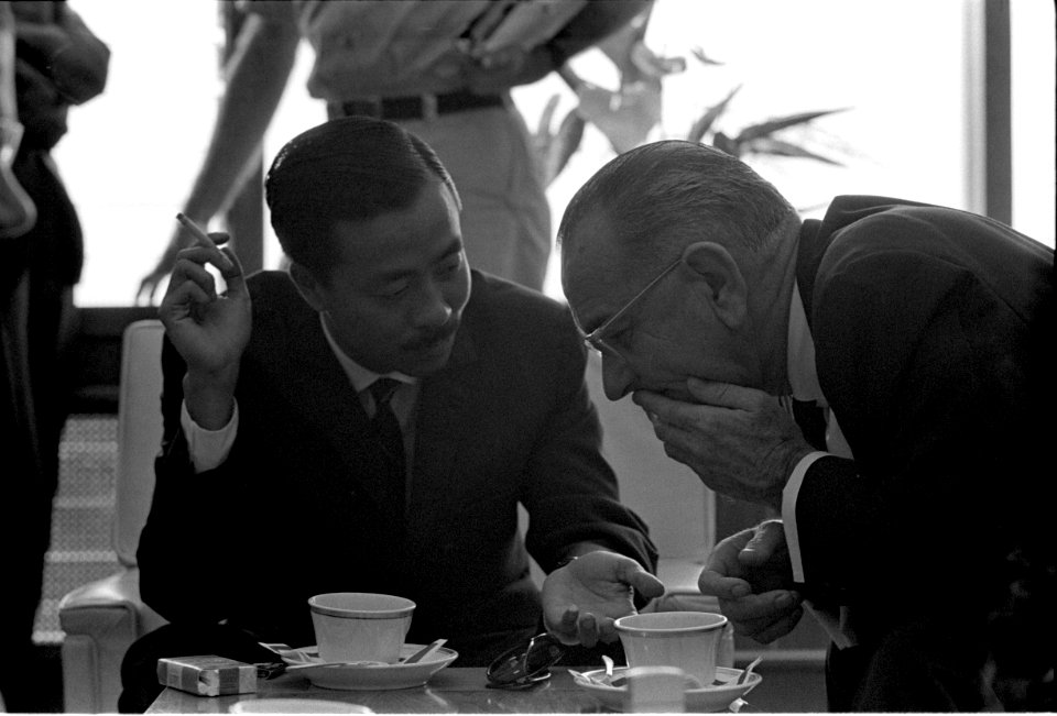 President Lyndon B. Johnson meets with Prime Minister Nguyen Cao Ky of the Republic of Vietnam