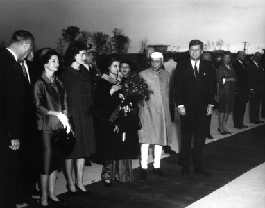 President John F. Kennedy and Others During Arrival Ceremonies for Jawaharlal Nehru, Prime Minister of India