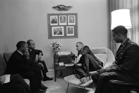 President Lyndon Johnson meeting with Civil Rights activists