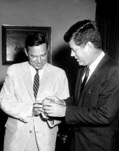 President John F. Kennedy Autographs Baseball for Baseball Hall of Fame (01)