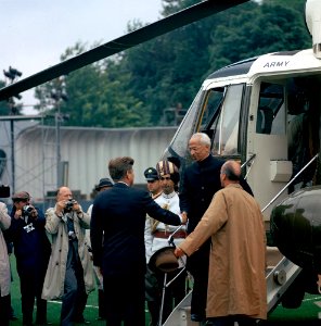 President John F. Kennedy Greets President of India, Dr. Sarvepalli Radhakrishnan