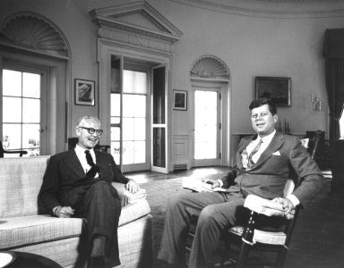 President John F. Kennedy Meets with Ambassador of Canada, Arnold (A.D.P.) Heeney (01) photo