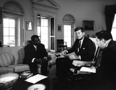 President John F. Kennedy Meets with Ambassador of the Central African Republic, Jean-Pierre Kombet