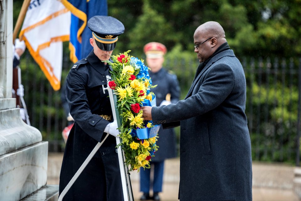 President of the Democratic Republic of the Congo Felix Tshisekedi Visits Arlington National Cemetery (47564962211)