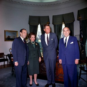 President John F. Kennedy Meets with Planning Group for New York's Birthday Salute to the President JFKWHP-KN-C20810 photo