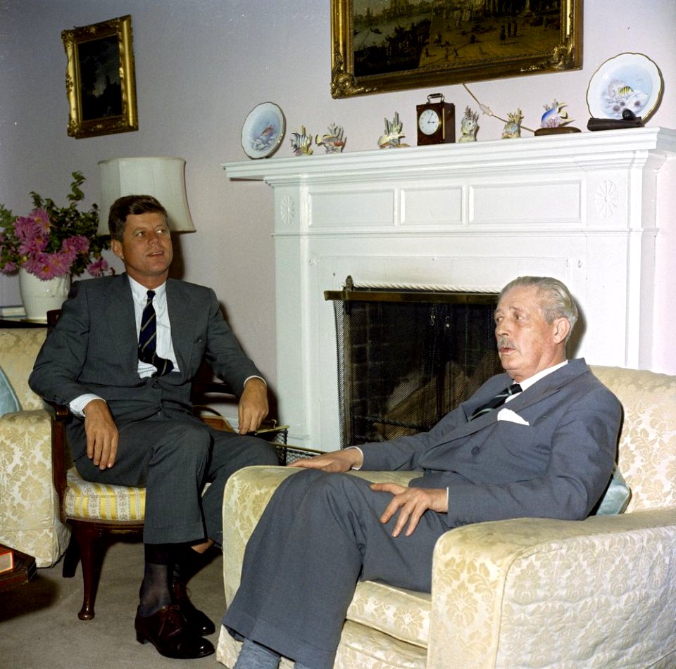 President John F. Kennedy meets with Prime Minister Harold Macmillan of Great Britain in Bermuda